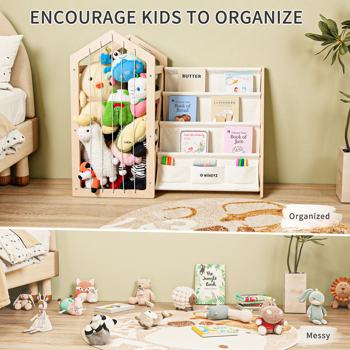 WINGYZ Toy Storage Organizer & Kids Bookshelf