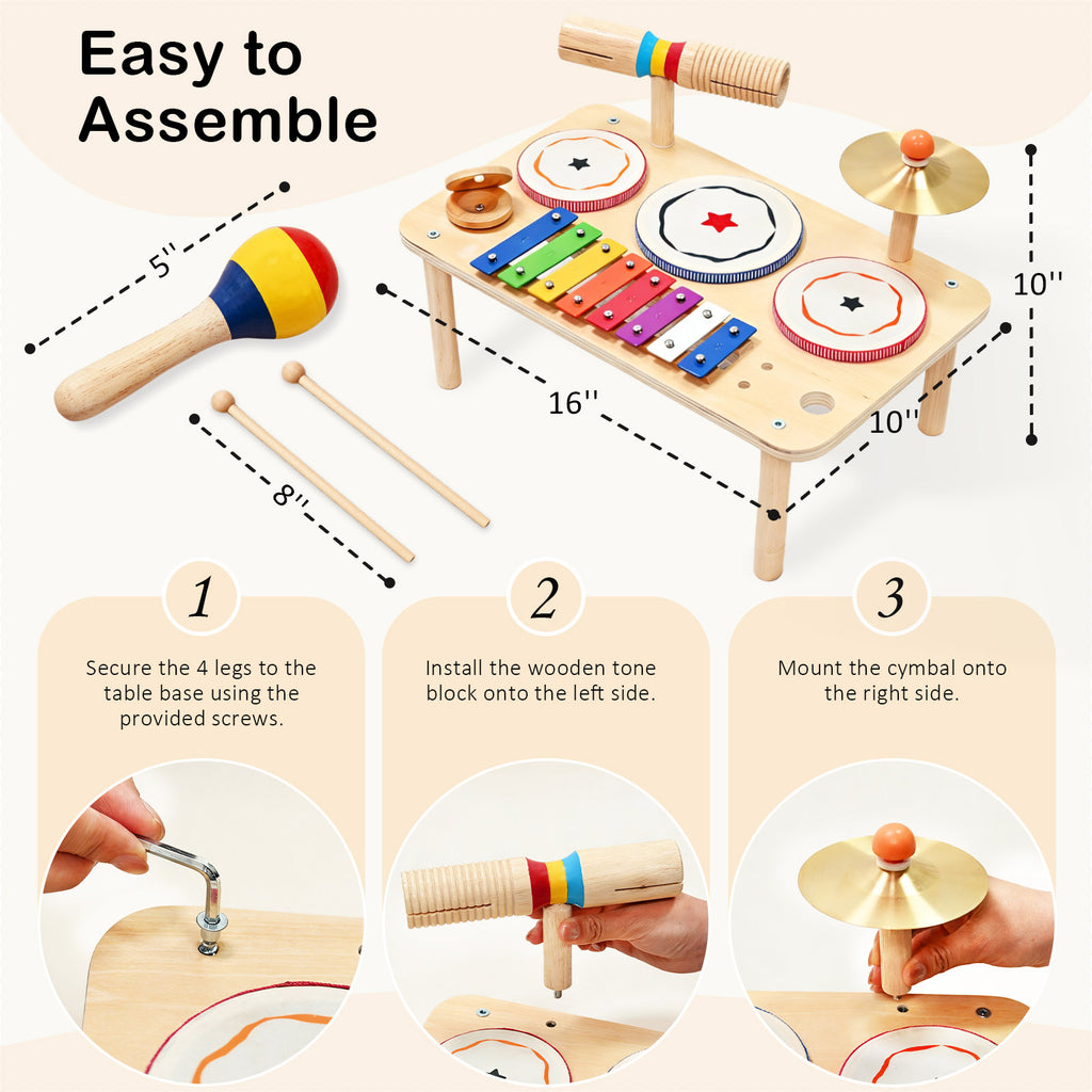 WINYGZ 9-in-1 Baby Drum Set