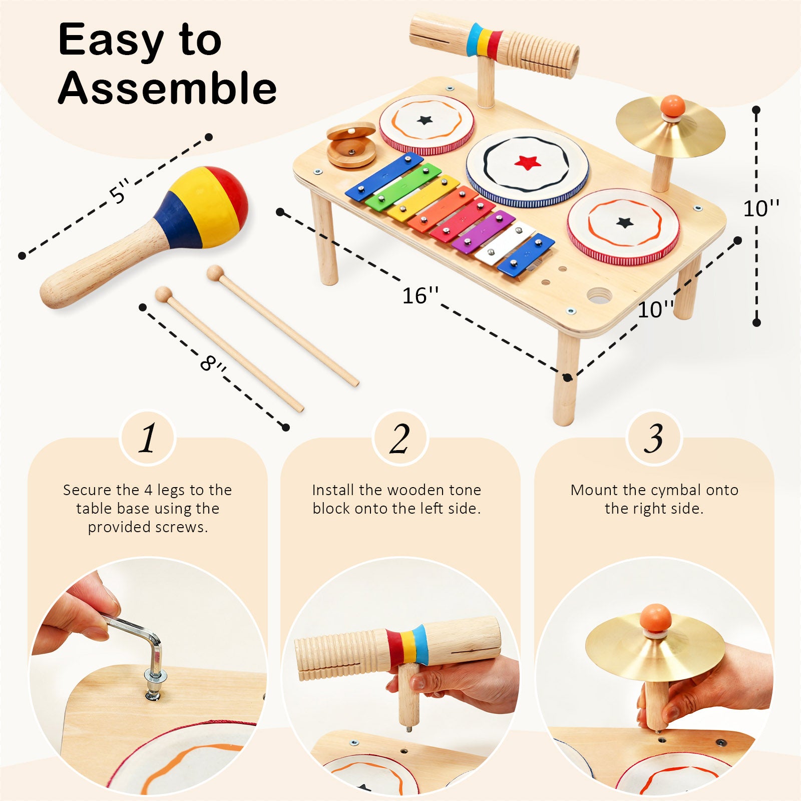 WINYGZ 9-in-1 Baby Drum Set
