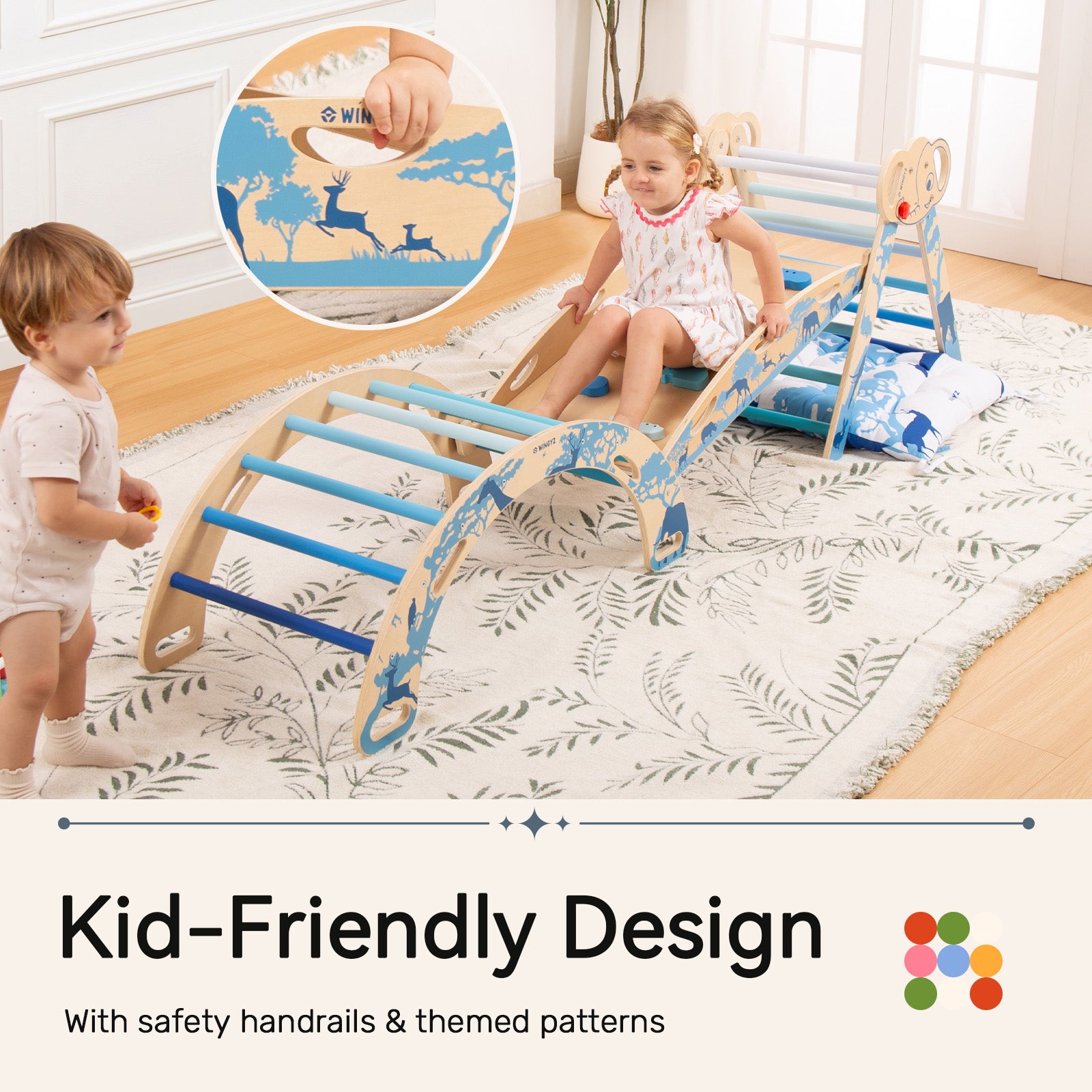 WINGYZ 8-in-1 blue Pikler Triangle Set