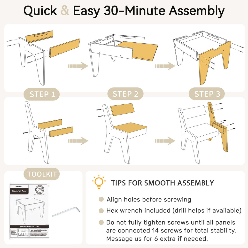 WINGYZ 4-in-1  Activity Table & Chair Set