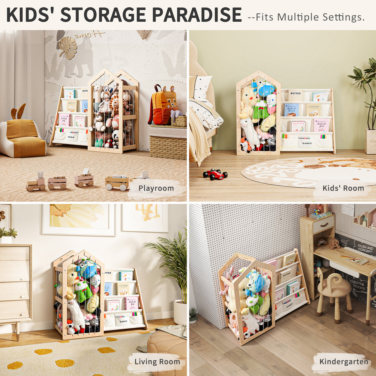 WINGYZ Toy Storage Organizer & Kids Bookshelf