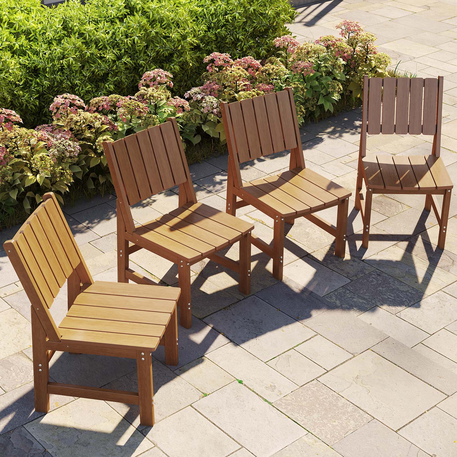 Wingyz Dining Chairs Set of 4 High Back for Outdoor Patio Lawn Garden Backyard,Gray