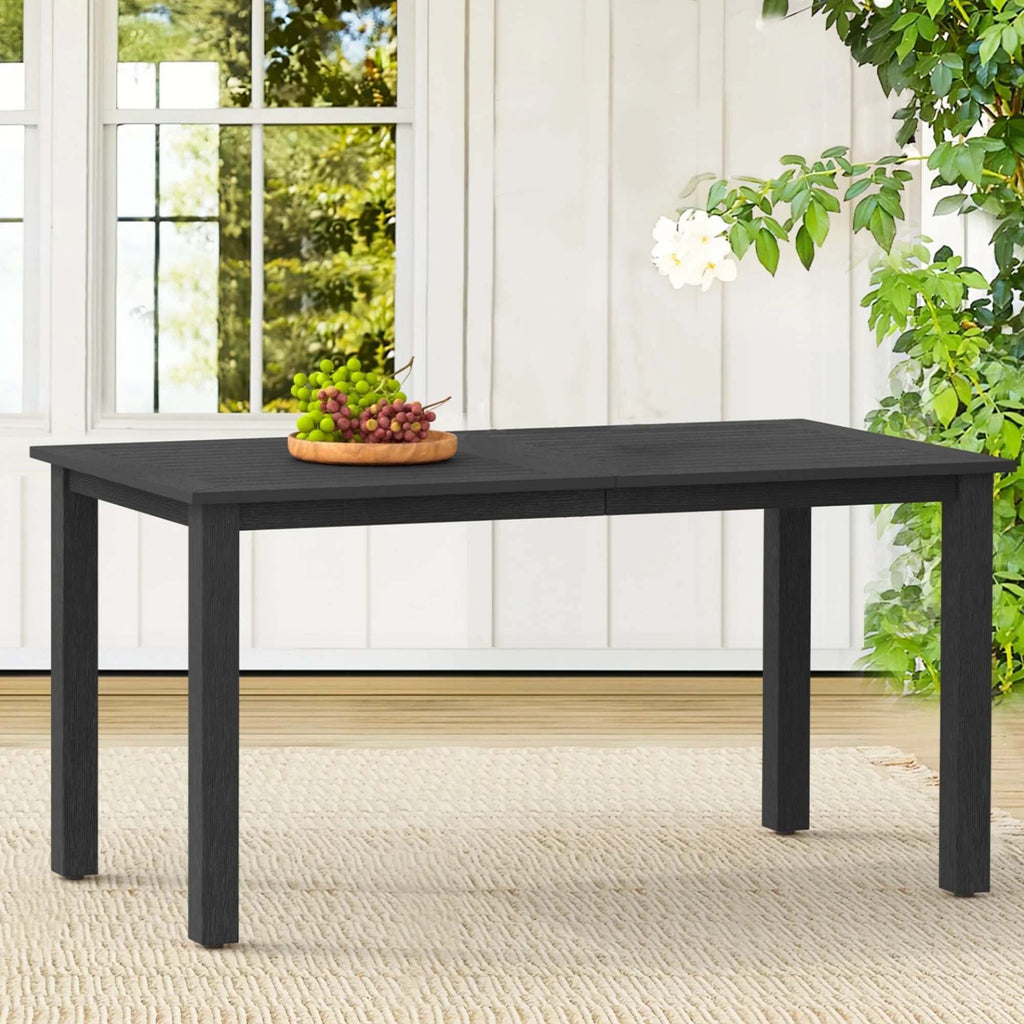 Wingyz Dining Table with Umbrella Hole for Indoor Outside Patio Garden Backyard and Poolside, All Weather, No Chair