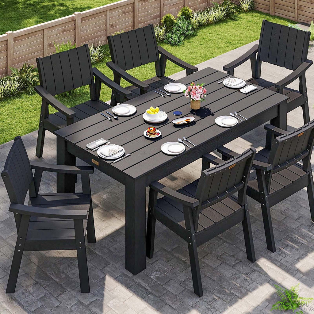 Wingzy 7 Piece Patio Dining Set,All Weather Outdoor Table and Chairs Furniture Set for Lawn Garden Backyard,Gray