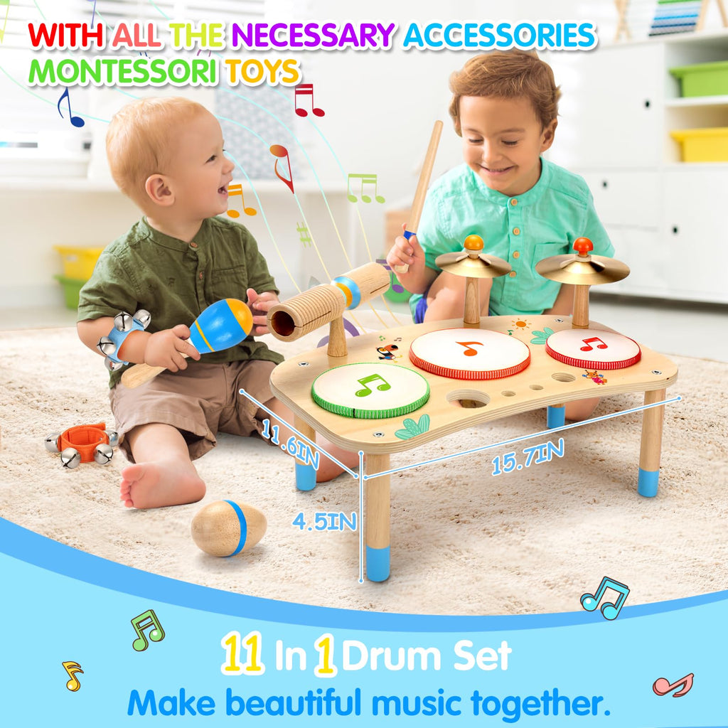 OATHX Kids Drum Set,Musical Instruments for Toddlers Learning Preschool Toys for Boys Girls Birthday