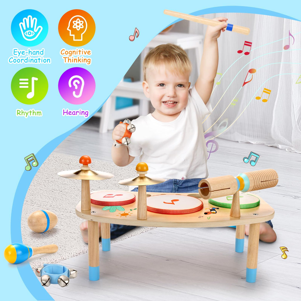 OATHX Kids Drum Set,Musical Instruments for Toddlers Learning Preschool Toys for Boys Girls Birthday
