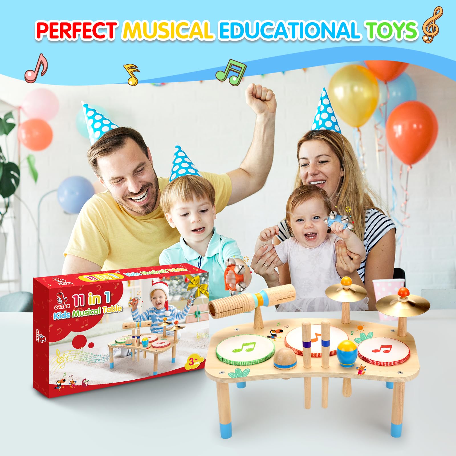 OATHX Kids Drum Set,Musical Instruments for Toddlers Learning Preschool Toys for Boys Girls Birthday